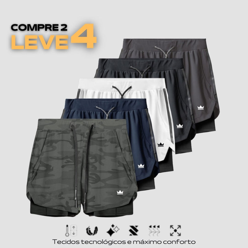 '- Kit Shorts Dry-Fit™ de Compressão BZN - COMPRE 2 LEVE 4