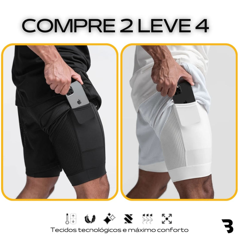 '- Kit Shorts Dry-Fit™ de Compressão BZN - COMPRE 2 LEVE 4