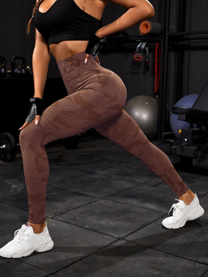 Calça Legging Seamless Estampada Cintura Alta Fitness
