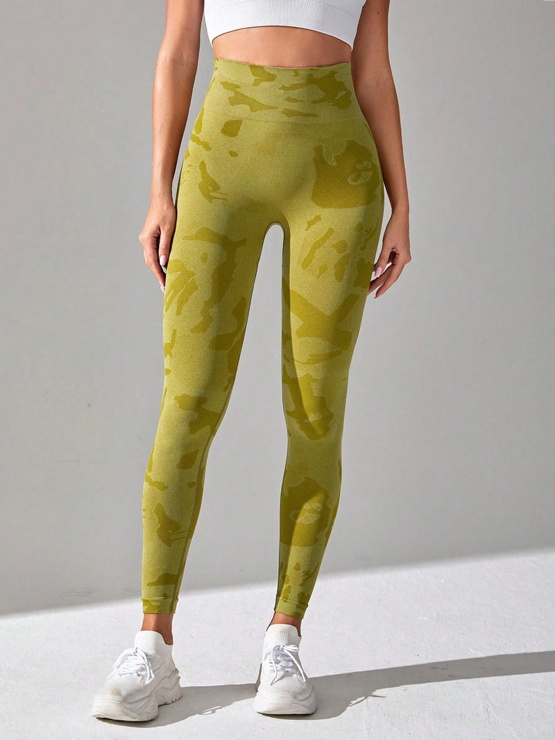 Calça Legging Seamless Estampada Cintura Alta Fitness Sport