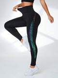 Calça Legging Fitness Cintura Alta com Detalhe Neon