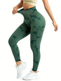Calça Legging Tie Dye Seamless Com Bolsos