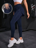 Calça Legging Fitness Com Saia Embutida E Bolso Lateral