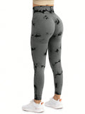 Calça Legging Tie Dye Seamless Com Bolsos