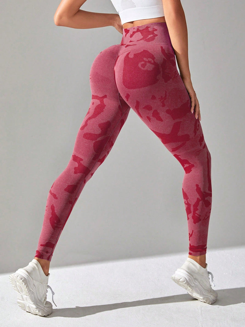 Calça Legging Seamless Estampada Cintura Alta Fitness Sport