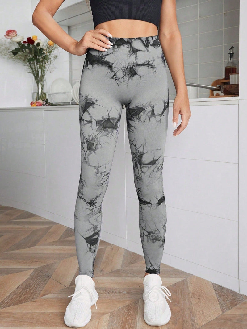 Calça Legging Fitness Compressão Estampa Tie Dye