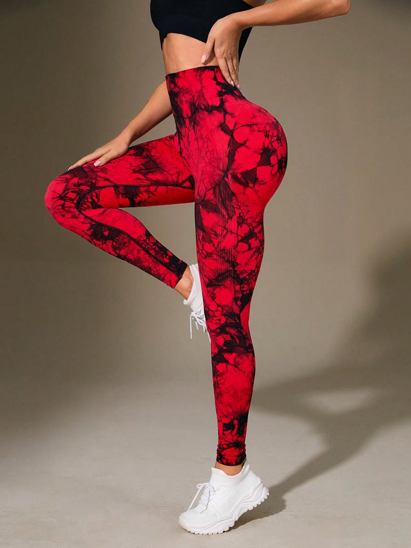 Calça Legging Seamless Tie Dye Com Compressão