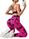 Calça Legging Seamless Tie Dye Com Compressão