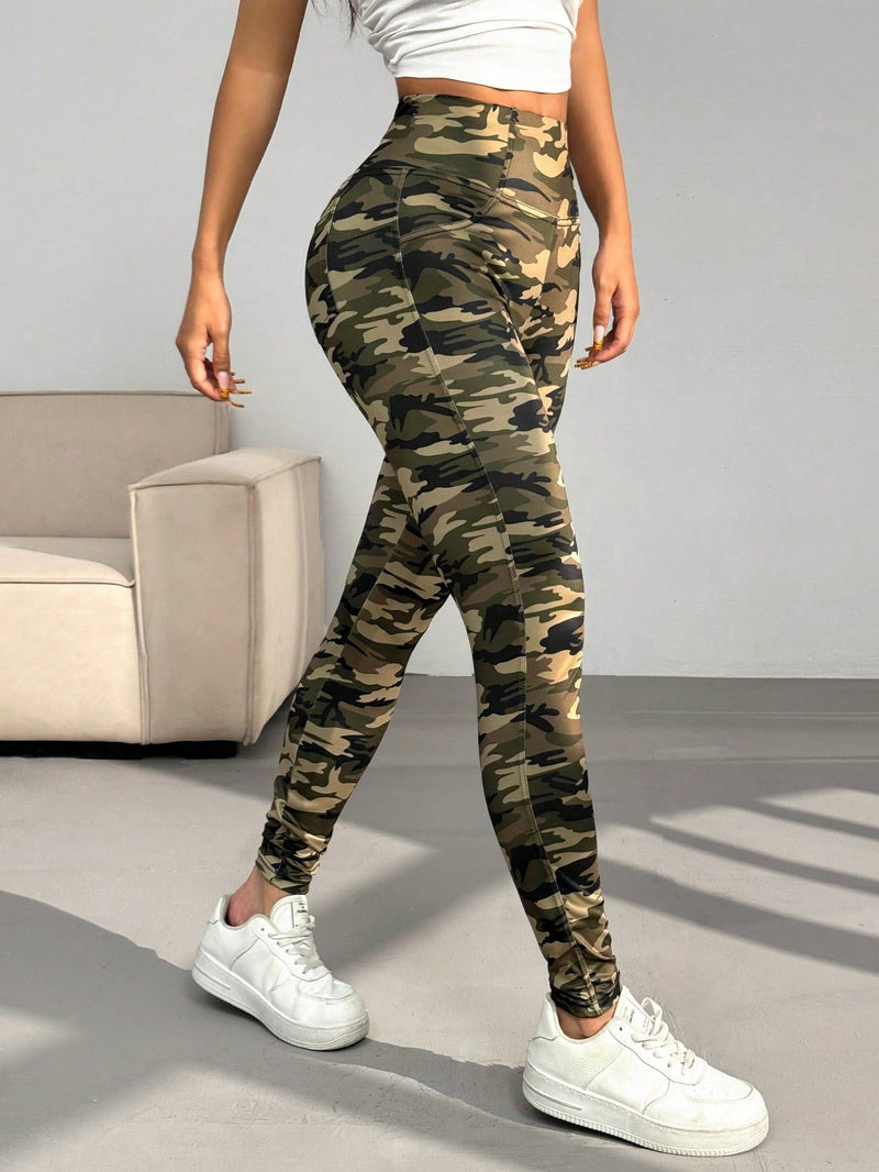 Calça Legging Empina Bumbum Estampada Camuflada