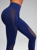 Calça Legging Fitness Sem Costura com Recortes Vazados