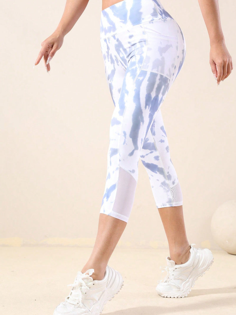 Calça Legging Estampada Cós Alto com Bolso Telado