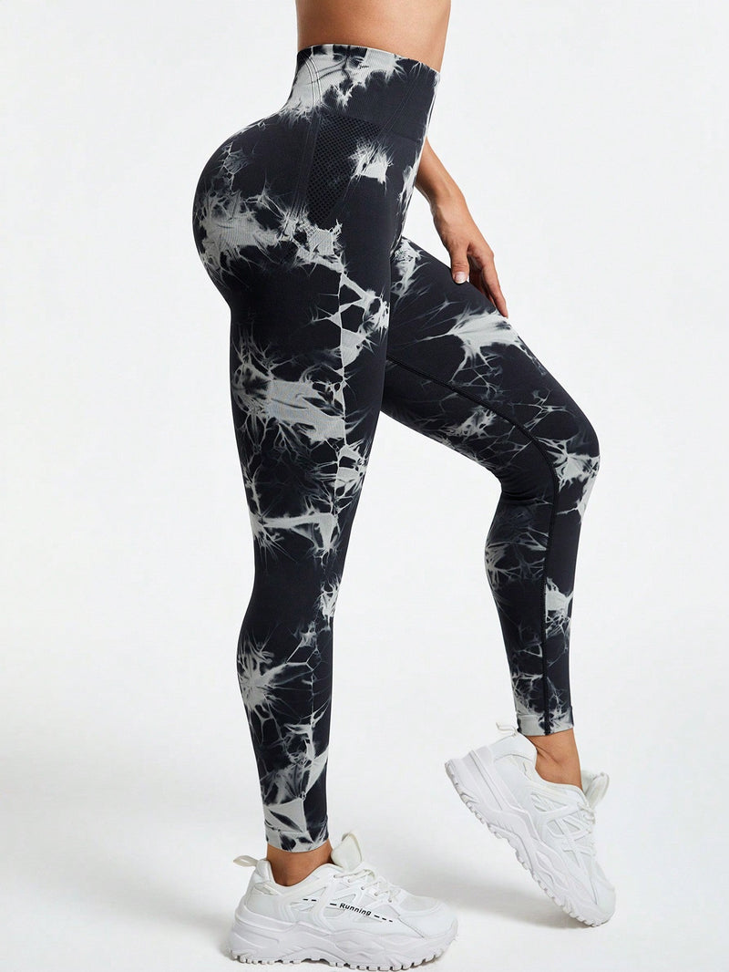 Calça Legging Tie Dye Scrunch Sem Costura