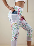 Calça Legging Estampada Capri Com Tela e Bolso