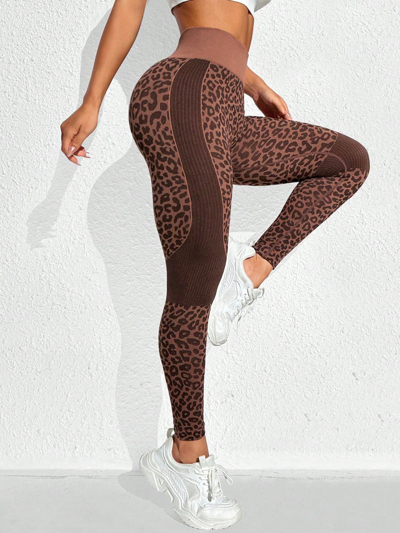 Calça Legging Animal Print Sem Costura Com Compressão