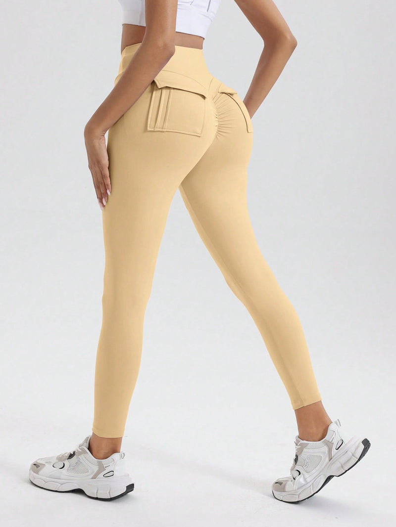 Calça Legging Empina Bumbum Com Bolsos Laterais