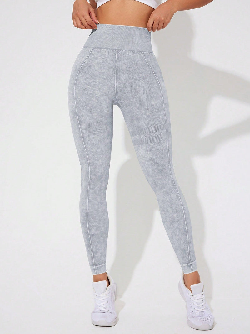 Calça Legging Sem Costura Estonada Cintura Alta