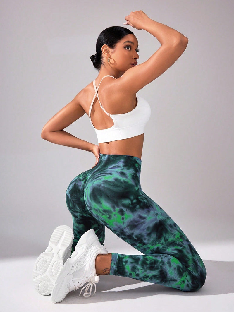 Calça Legging Tie Dye Push Up Sem Costura