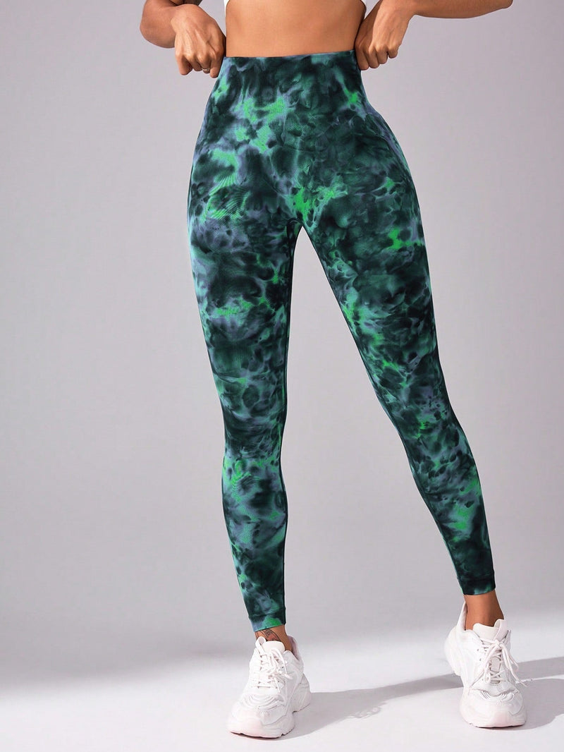 Calça Legging Tie Dye Push Up Sem Costura