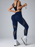 Calça Legging Fitness Com Recortes Telados Laterais