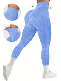 Calça Legging Sem Costura Estonada Cintura Alta