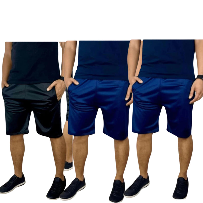 Kit 3 Bermudas Esportiva Short Masculino Para Corrida e Academia