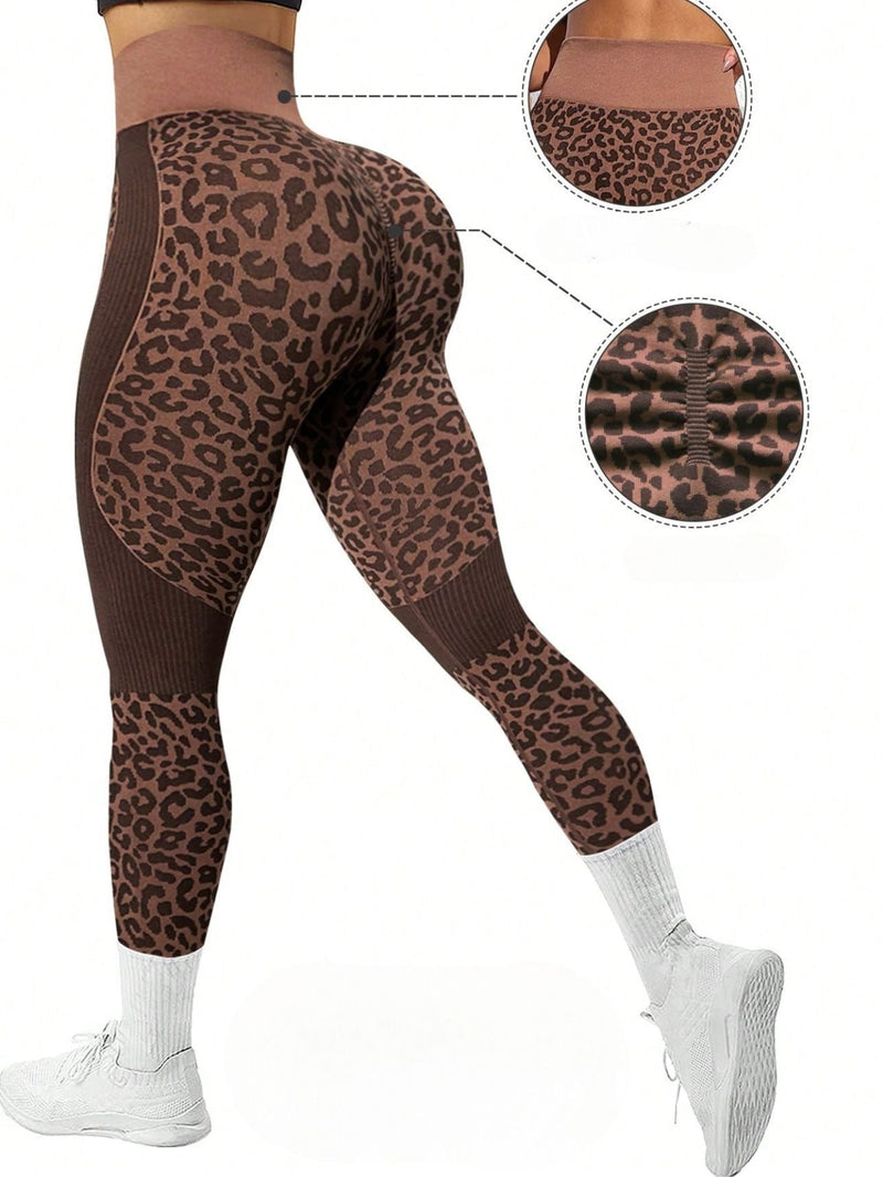 Calça Legging Animal Print Sem Costura Com Compressão