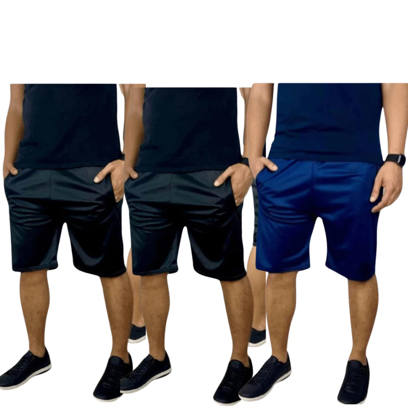 Kit 3 Bermudas Esportiva Short Masculino Para Corrida e Academia