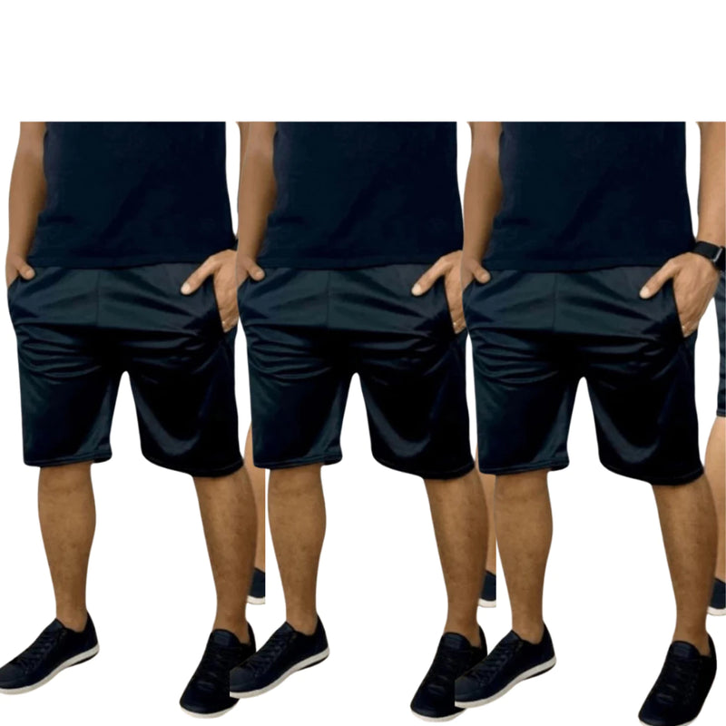 Kit 3 Bermudas Esportiva Short Masculino Para Corrida e Academia