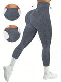 Calça Legging Sem Costura Estonada Cintura Alta