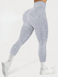 Calça Legging Sem Costura Estonada Cintura Alta
