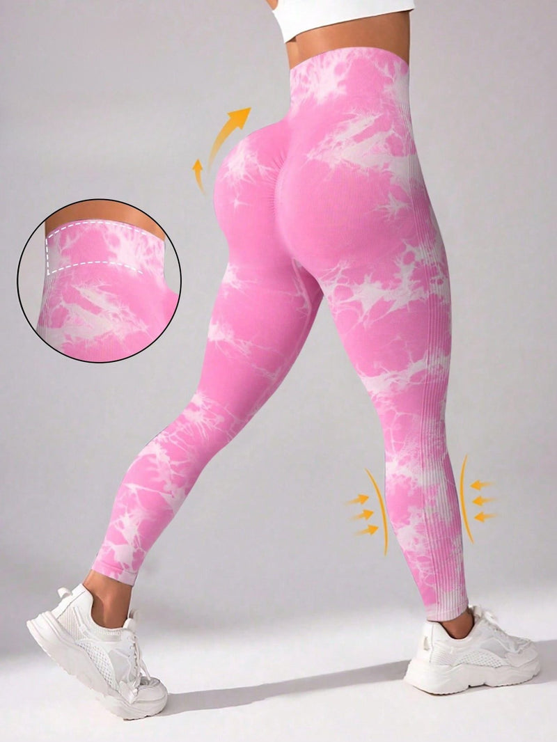 Calça Legging Tie Dye Seamless Com Compressão
