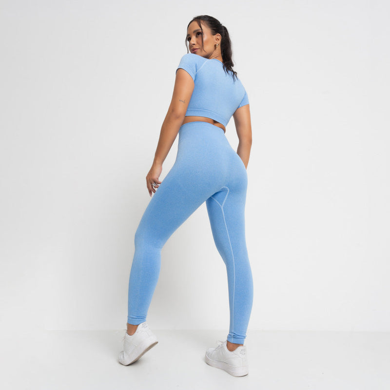 Conjunto Fitness Seamless Mesclado Azul CO459/1