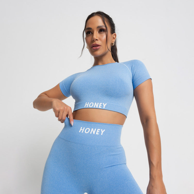 Conjunto Fitness Seamless Mesclado Azul CO459/1