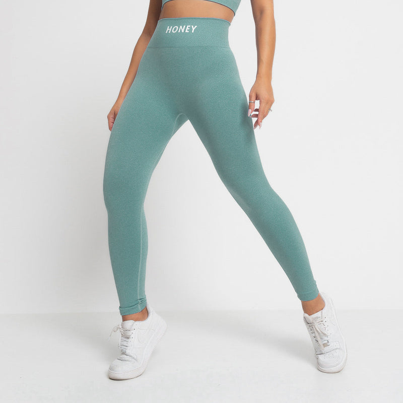 Conjunto Fitness Seamless Mesclado Verde CO457/1