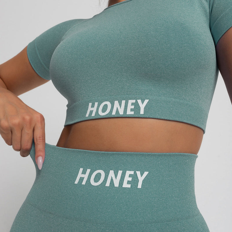 Conjunto Fitness Seamless Mesclado Verde CO457/1