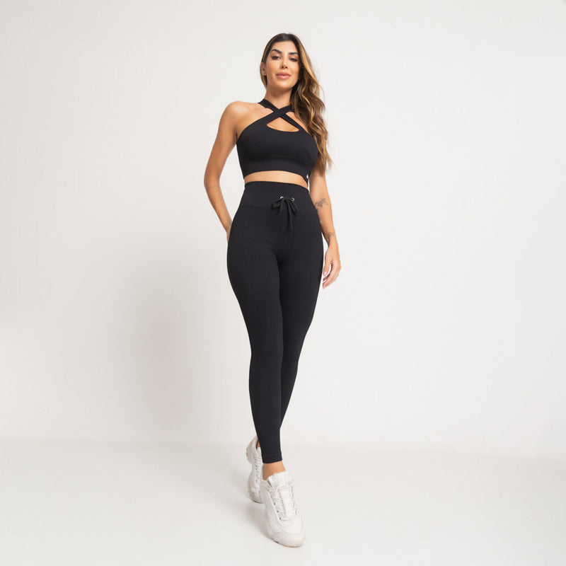 Conjunto Fitness Seamless Touchform Preto CO453/1