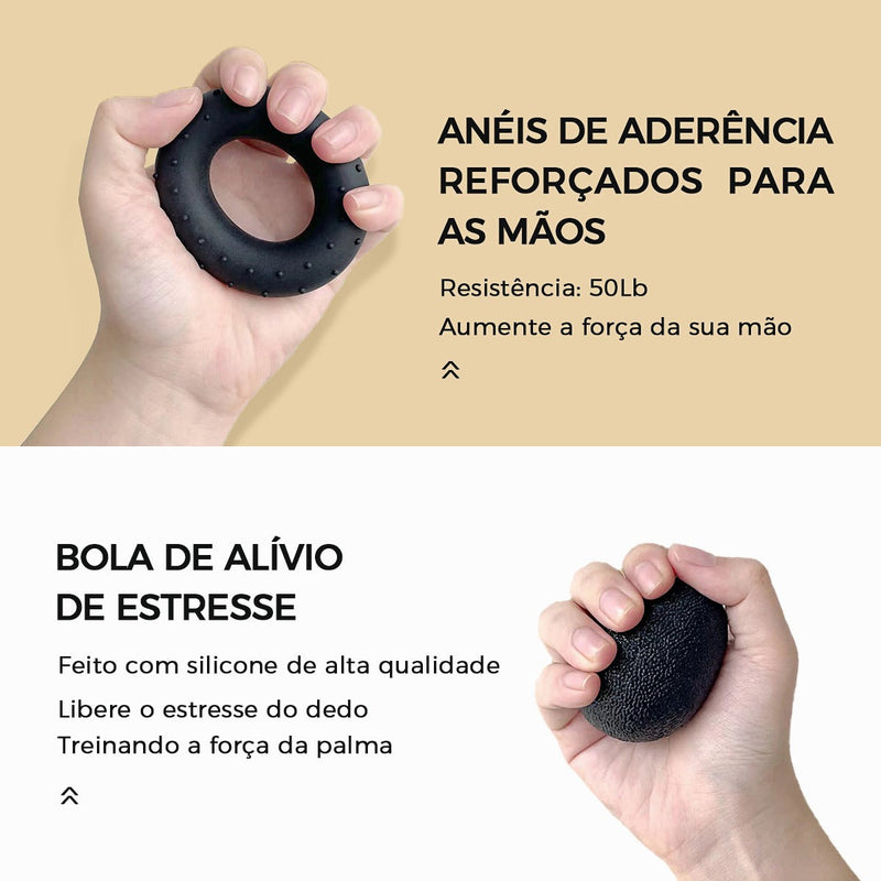 Handgrip Mão Ajustável 60kg Contador Fisioterapia Academia Cor Preto