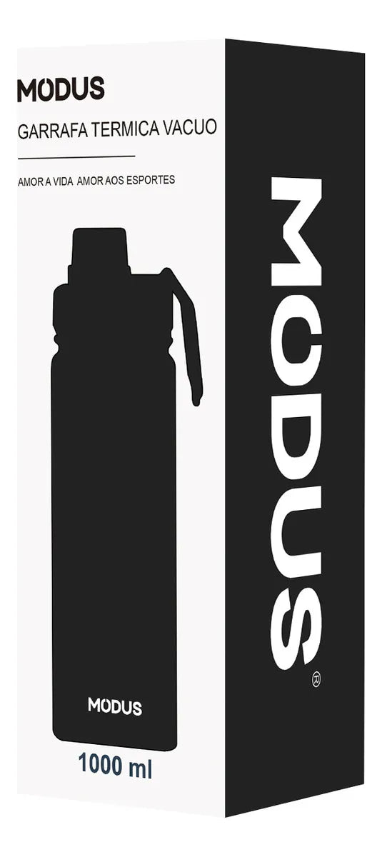 Modus Garrafa Térmica De Água Isolada 1000ml Quente & Frio De Aço Inox Com Alça
