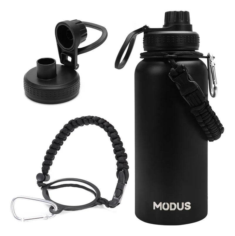 Modus Garrafa Térmica De Água Isolada 1000ml Quente & Frio De Aço Inox Com Alça