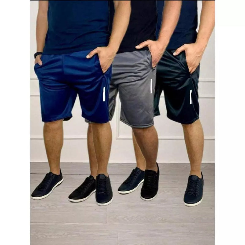 Kit 3 Bermudas Esportiva Short Masculino Para Corrida e Academia