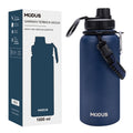 Modus Garrafa Térmica De Água Isolada 1000ml Quente & Frio De Aço Inox Com Alça