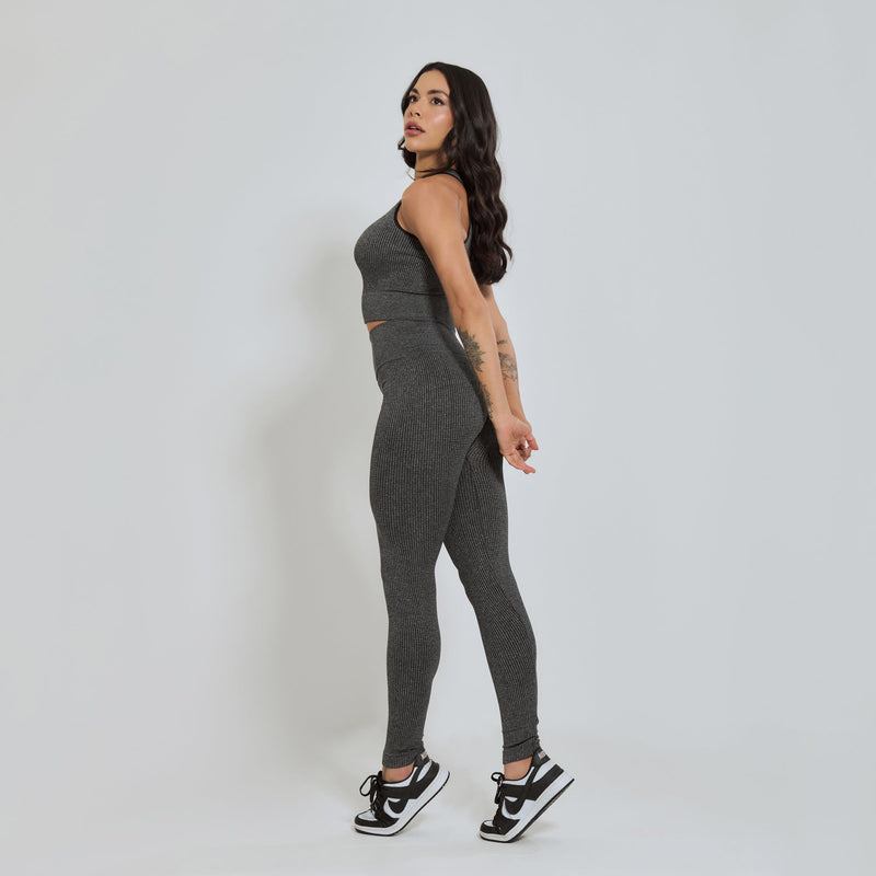 Conjunto Fitness sem Costura Nadador Cinza CO427