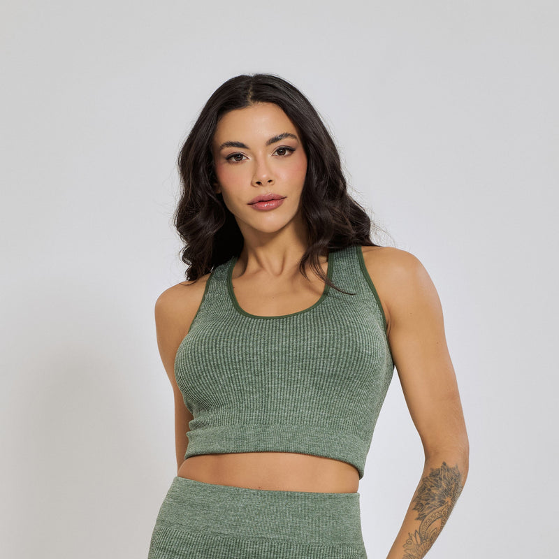 Conjunto Fitness sem Costura Nadador Verde CO426