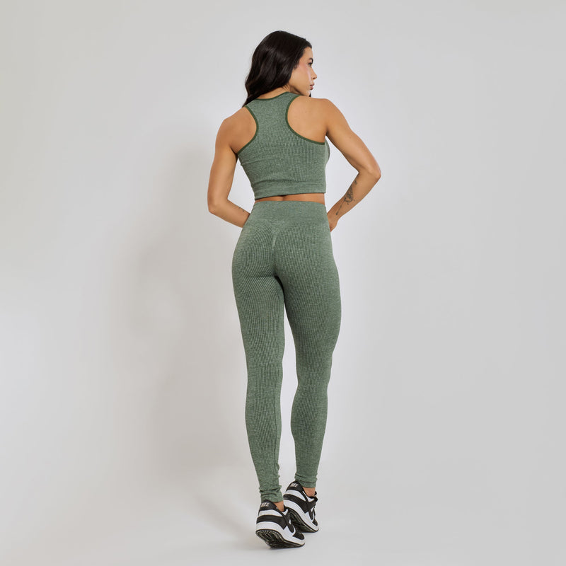 Conjunto Fitness sem Costura Nadador Verde CO426