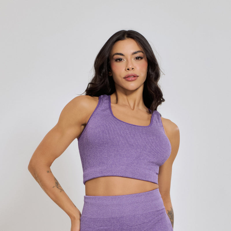 Conjunto Fitness sem Costura Nadador Roxo CO429
