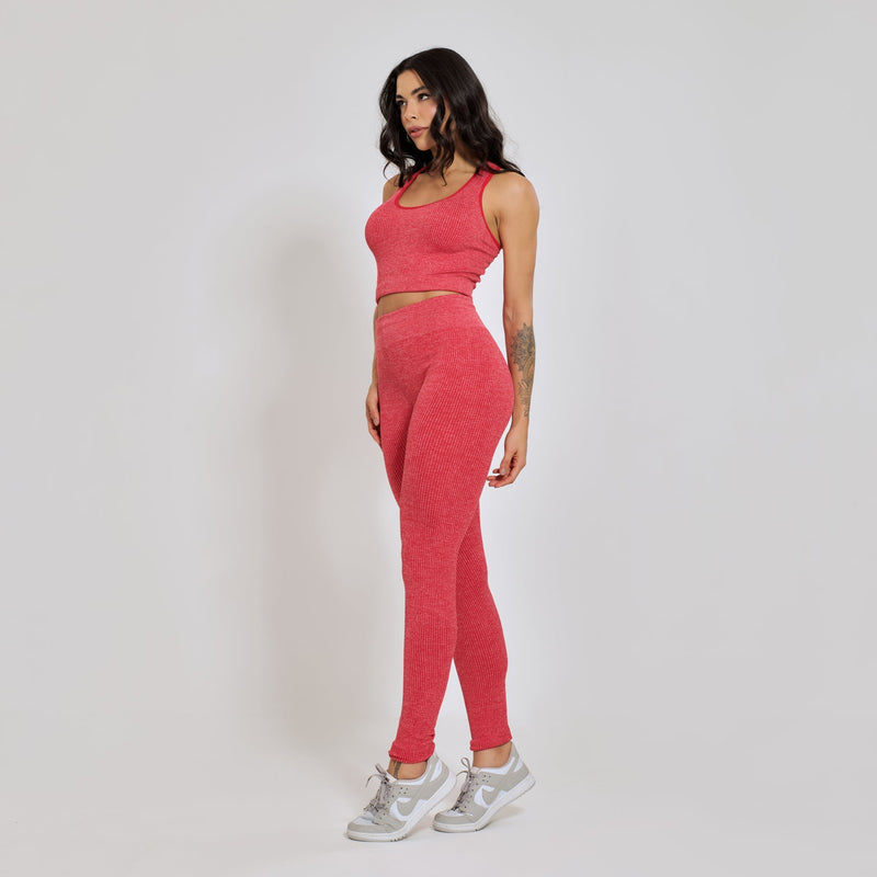 Conjunto Fitness sem Costura Nadador Vermelho CO428