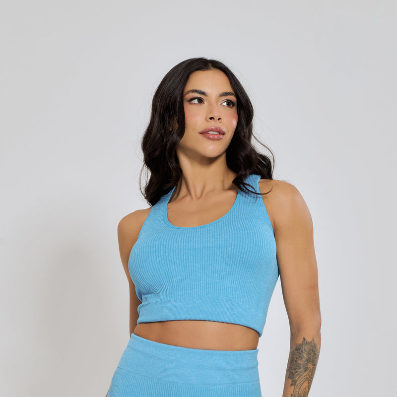 Conjunto Fitness sem Costura Nadador Azul CO424