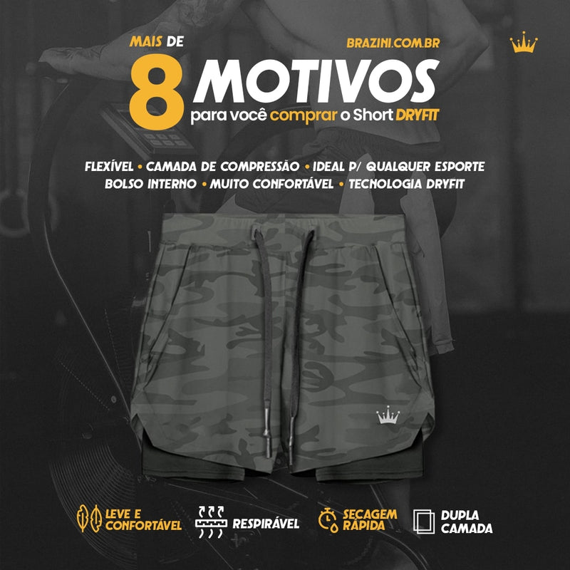 '- Kit Campeão: 2 Shorts Dry-Fit™ de Compressão + 2 Camisetas Tech DryFit™ BZN