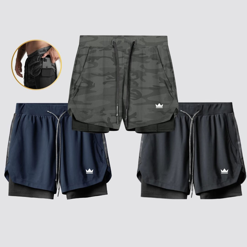 '- Kit Shorts Dry-Fit™ de Compressão BZN - COMPRE 2 LEVE 3